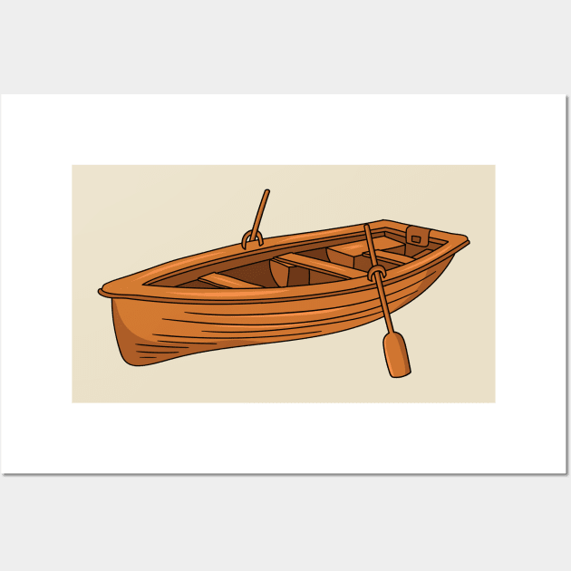 Rowboat cartoon illustration Wall Art by Cartoons of fun